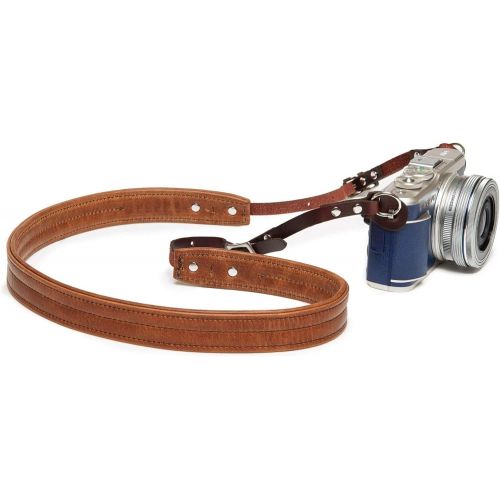  Ona The Oslo Padded Leather Camera Strap for Mirrorless and Film Cameras, Antique Cognac Brown