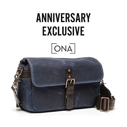  ONA - The Bowery - Camera Messenger Bag - Waxed Canvas (One_Size, Navy Blue Waxed Canvas & Leather)