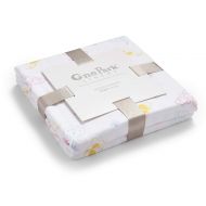 Ultra Soft Organic Muslin Swaddle Blankets by ONE PARK LINENS  47 x 47 inches  Double Layer - Butterfly & Dots