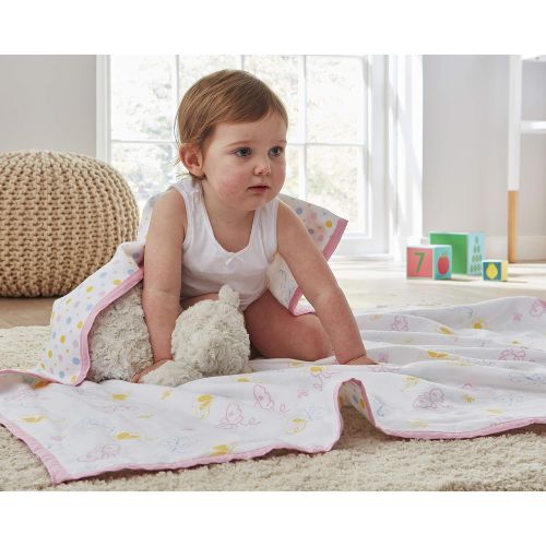  Ultra Soft Organic Muslin Swaddle Blankets by ONE PARK LINENS  47 x 47 inches  Double Layer - Butterfly & Dots