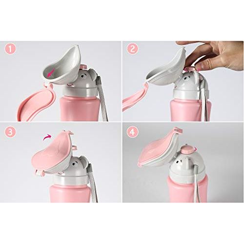  [아마존베스트]ONEDONE Portable Baby ChildPottyUrinal Emergency Toilet for Camping Car Travel and Kid Potty Pee Training (Pink)