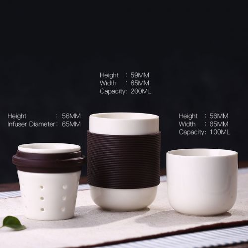  ONEISALL gybl147200ml Chinesischer Stil Porzellan handgefertigt Kung Fu Tee Tasse, Keramik Tee Cup mit Loose Leaf Tea Brewing Systemattraktiven hoch Tee-Ei Tasse mit Deckel br