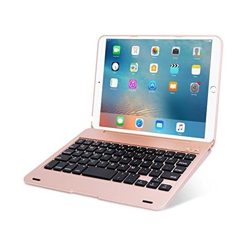  [아마존베스트]ONHI Wireless Keyboard for iPad Mini Keyboard Case, Folio Flip Smart Cover for iPad Mini 3/ iPad Mini 2/ iPad Mini 1 with Folding Stand,Silent Typing(Rose Gold)