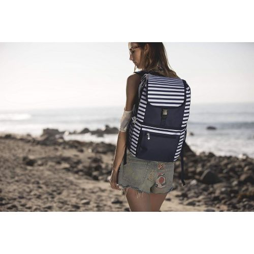  ONIVA - a Picnic Time Brand Zuma Insulated Cooler Backpack, Navy/White Stripes