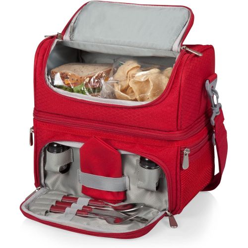  ONIVA - a Picnic Time brand - Enjoy Coke Pranzo Lunch Bag - Insulated Lunch Box with Picnic Set - Lunch Cooler Bag, (Red)