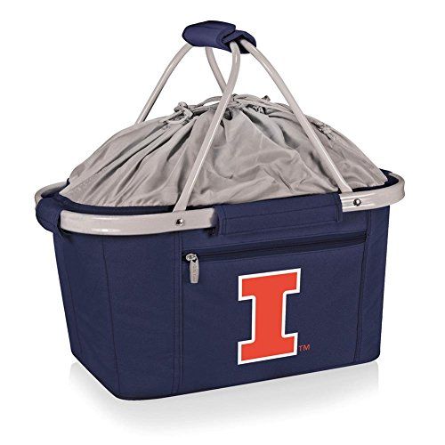  ONIVA - a Picnic Time brand Illinois Fighting Illini - Metro Basket Collapsible Cooler Tote, (Navy Blue)