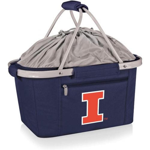  ONIVA - a Picnic Time brand Illinois Fighting Illini - Metro Basket Collapsible Cooler Tote, (Navy Blue)