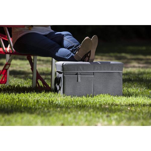  ONIVA - a Picnic Time Brand Ottoman Insulated Collapsible Cooler/Picnic Tote with Wheeled Trolley, Gray