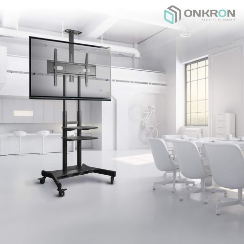  ONKRON Mobile TV Stand with Wheels Rolling TV Cart for 55 to 80 Inch LCD LED Flat Panel TVs (TS1881)