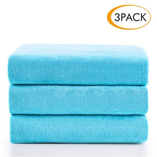  Unbranded 100% Microfiber Bath Towel Set 3 Pack(27 x 55), Soft,Absortbent and Fast Drying,Perfect For Sports, Travel, Fitness, Yoga - Solid Grey