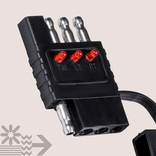  [아마존베스트]ONLINE LED STORE 4-Way Flat Trailer Wiring Tester [Nickel-Plated Copper Terminals] [Male & Female] [Continuity Test] 4-Pin Trailer Light Wire Circuit Tester