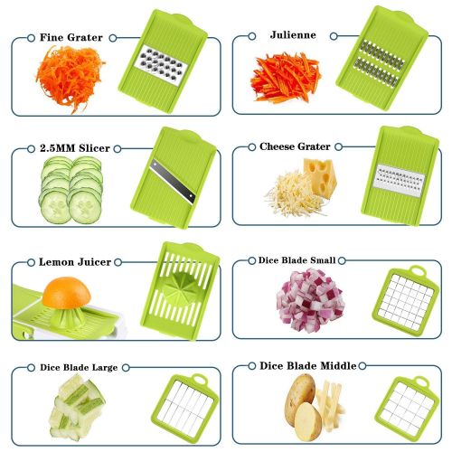  ONSON Vegetable Chopper, Food Chopper Cutter Onion Cutter Dicer, 10 in 1 Veggie Cutter Manual Mandolin for Garlic, Cabbage, Carrots, Potatoes, Tomatoes, Fruit, Salad