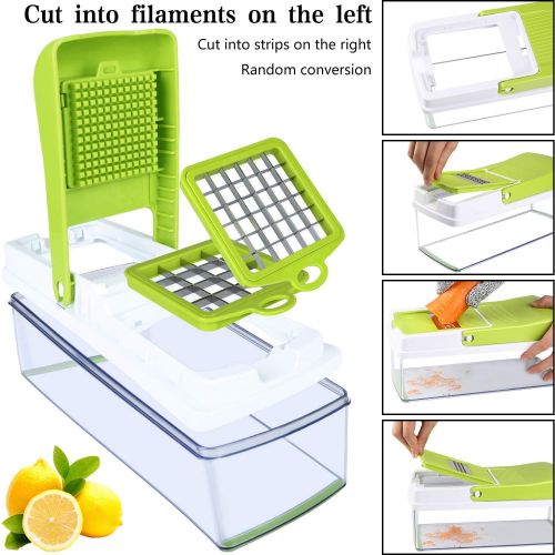  ONSON Vegetable Chopper, Food Chopper Cutter Onion Cutter Dicer, 10 in 1 Veggie Cutter Manual Mandolin for Garlic, Cabbage, Carrots, Potatoes, Tomatoes, Fruit, Salad