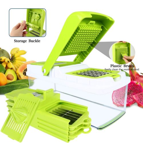  ONSON Vegetable Chopper, Food Chopper Cutter Onion Cutter Dicer, 10 in 1 Veggie Cutter Manual Mandolin for Garlic, Cabbage, Carrots, Potatoes, Tomatoes, Fruit, Salad