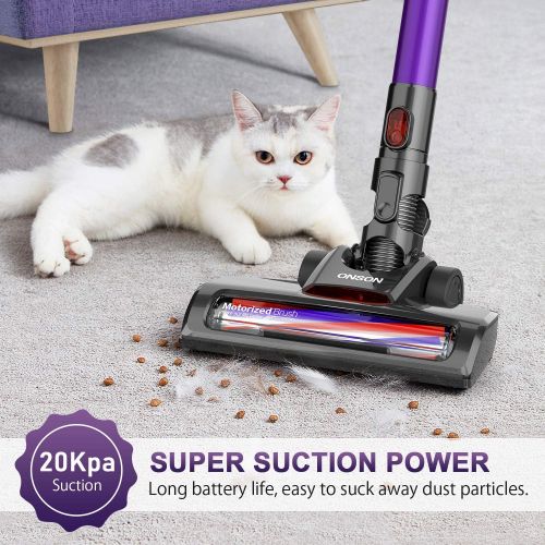  [아마존 핫딜] [아마존핫딜]Cordless Vacuum, ONSON Stick Vacuum Cleaner, Powerful Cleaning Lightweight Handheld Vacuum with Rechargeable Lithium Ion Battery