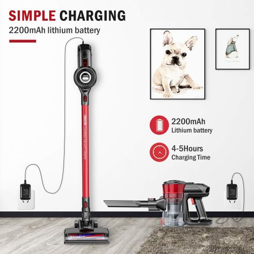  [아마존핫딜][아마존 핫딜] Amazon.com - Cordless Vacuum, ONSON Stick Vacuum Cleaner, 150W Powerful Cleaning Lightweight 2 in 1 Handheld Vacuum with Rechargeable Lithium Ion Battery -