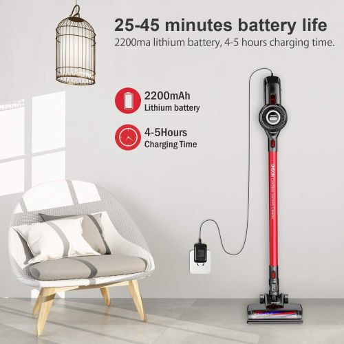  ONSON Cordless Vacuum Cleaner 12KPa Powerful Suction 150W Motor 2 in 1 Stick Handheld Vacuum for Home Hard Floor Carpet Car Pet