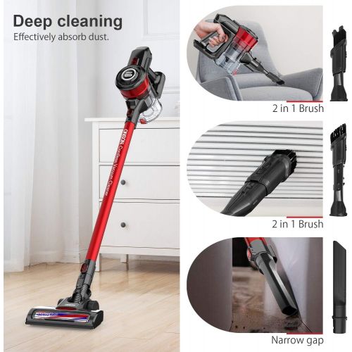  ONSON Cordless Vacuum Cleaner 12KPa Powerful Suction 150W Motor 2 in 1 Stick Handheld Vacuum for Home Hard Floor Carpet Car Pet