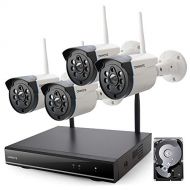 [Expandable] ONWOTE 8CH 1080P NVR 960P HD Outdoor Wireless Home Security Camera System 1TB Hard Drive, 80ft Night Vision, IP66 Weatherproof, Remote Home Monitoring System, Add 4 Mo