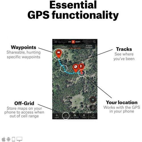  [아마존베스트]ONX Hunt Elite: Digital Map Membership for Phone, Tablet, and Computer - Color Coded Land Ownership - 24k Topo - Hunting Specific Data - Updates Hunt Chip