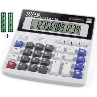 Desk Calculator,4.3-Inch 12 Digit Large LCD Display Office Calculators, Dual Power, Big Button Standard Basic 4 Function Desktop Calculators for Office School Financial Accounting Business (White)