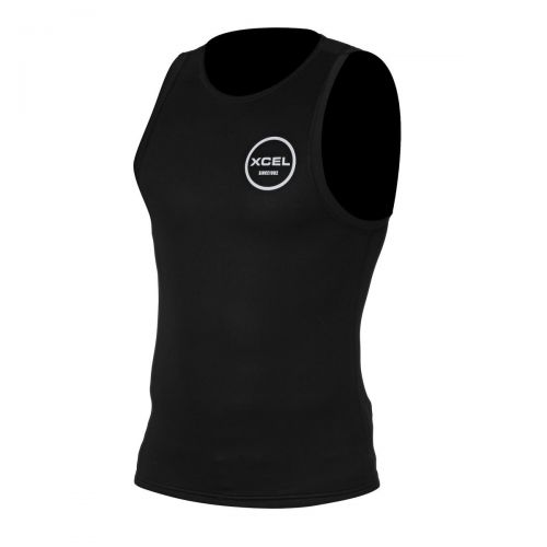  ONeill Xcel 1mm Axis Pullover Vest Wetsuit, All Black with Silver Ash Logos