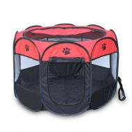 OO PET Cat House Pet PlayPen Portable Foldable Puppy Dog Pet Cat Rabbit Fabric Playpen Crate Cage Kennel Red