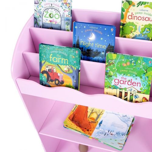  OOHHOO Pink 3-Tier Children Bookshelf Magazine Ample Storage Bookcase For Kids Room