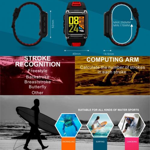  OOLIFENG GPS-Smartwatch Wasserdicht IP68, Multisport-GPS-Uhr, Mit Eingebauten Pulsmesser, Barometer, Hoehenmesser, Kompass Fuer Android Und Ios