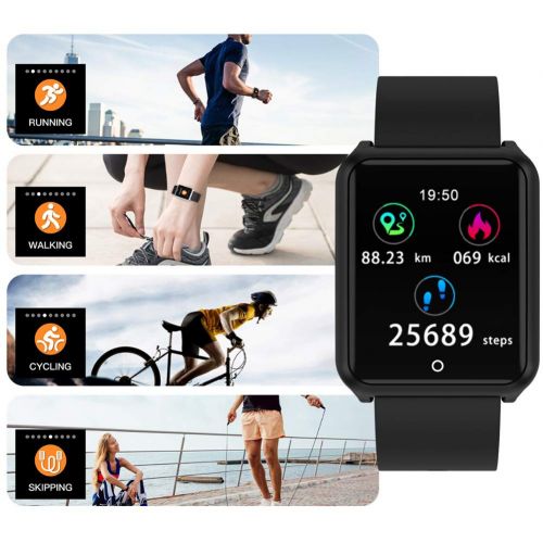  OOLIFENG Fitness Tracker, Blood Pressure Heart Rate Monitor, IP67 Waterproof Bluetooth Wristband, Calorie Counter, Pedometer for Kids Women and Men