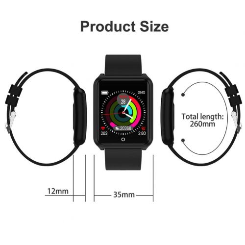  OOLIFENG Smart Watch, Fitness Tracker and Heart Rate Monitor Compatible iOS & Android, Waterproof Activity Tracker, Calorie Counter