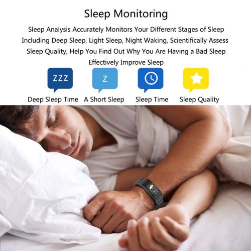  OOLIFENG Fitness Tracker with Bluetooth Earphone, Waterproof Sports Bracelet and Bluetooth Wristband, Sleep Monitor for Woman Men Kids