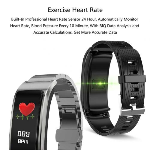  OOLIFENG Fitness Tracker Bluetooth Earphone with Heart Rate Monitor, IP67 Waterproof Pedometer SMS SNS Remind for Men Women Kids