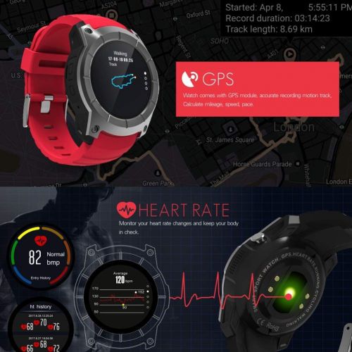  OOLIFENG Fitness Tracker,GPS Smart Watch Heart Rate Monitor SIM Card Communication Bluetooth 4.0 Sports Watches for Android iOS