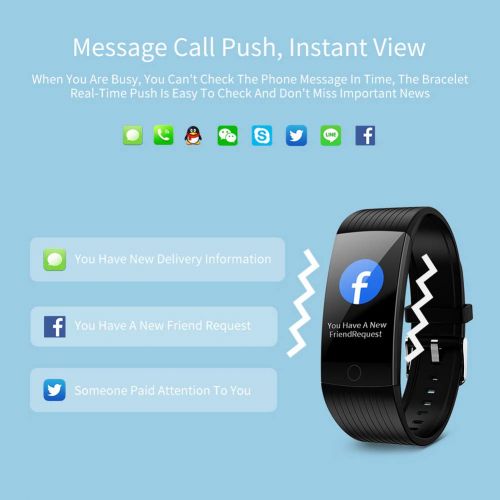  OOLIFENG Smart Watch Fitness Tracker, Waterproof Activity Wristband with Blood Pressure Heart Rate Monitor, Pedometer Compatible with iOS Android