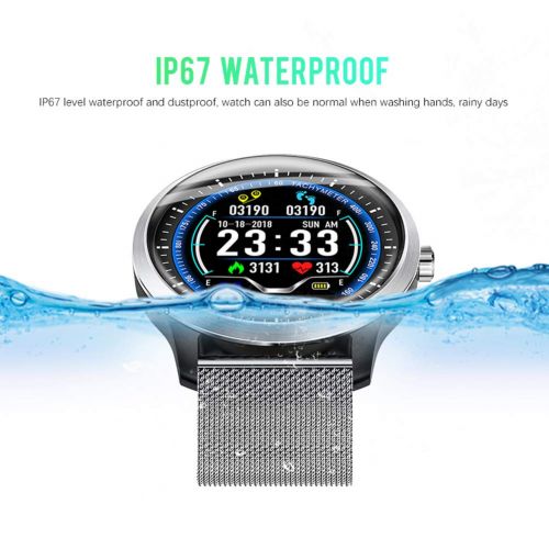  OOLIFENG IP67 Waterproof Smart Watch, Activity Tracker Watch and Blood Pressure + Heart Rate Monitor, Fitness Tracker Wristband with Pedometer for iPhone Android