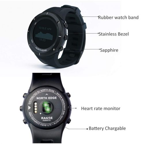  OOLIFENG GPS Running Watches, Mens Sport Smart Watch HR with Altimeter/Barometer/ Compass/Thermometer/ Pedometer