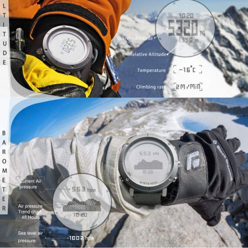  OOLIFENG GPS Running Watches, Mens Sport Smart Watch HR with Altimeter/Barometer/ Compass/Thermometer/ Pedometer