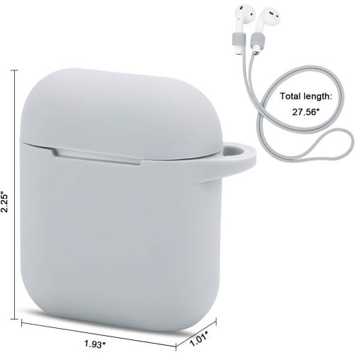  [아마존베스트]OOTSR Cute Pompom Ball Keyring Case Compatible with Apple AirPods Charging Case Full Silicone Case and Anti-Lost Strap for Apple AirPods Gift