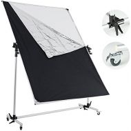 OPENCLOUD Falcon Eyes Pro Studio Solutions 150cm x 200cm (59in x 78.7in) Sun Scrim - Collapsible Frame Diffusion & SilverBlack Reflector Kit with Pulley can be moved Handle