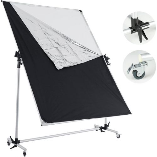  OPENCLOUD Falcon Eyes Pro Studio Solutions 150cm x 200cm (59in x 78.7in) Sun Scrim - Collapsible Frame Diffusion & SilverBlack Reflector Kit with Pulley can be moved Handle