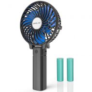 OPOLAR Small Handheld Battery Operated Face Fan with 2 Batteries, Portable & Rechargeable, Folding Design, Strong Airflow, 3 Setting, Ideal for Disney & Travel & Dry Eyelash