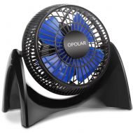OPOLAR Portable Desk USB Fan, Super Quiet, Maximal 40db, Perfect Table Fan, Small Size, 2 Speeds, 360° Rotating Free Adjustment Personal Fan for Home,Office and Dorm-Blue