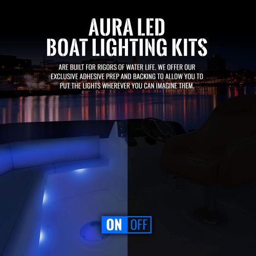  OPT7 Aura 8pc Boat Interior LED Lighting Kit with Multi-Color Light Features, Wireless Remote, and Soundsync - 1-Year Warranty
