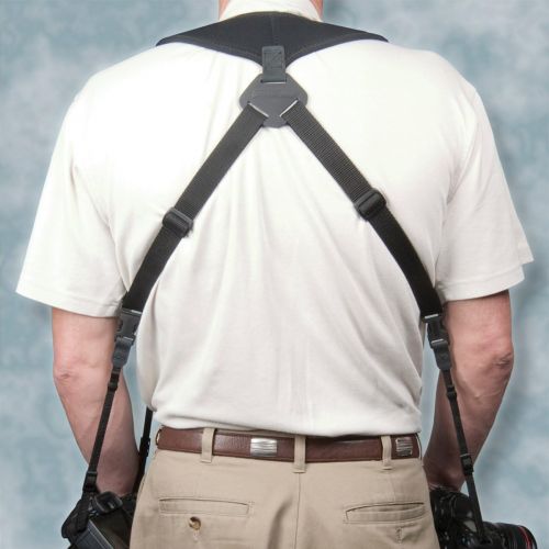  OP/TECH USA Dual Harness 3/8 X-Long - Interchangeable Camera Harness with Quick Disconnects and Control-Stretch Backing