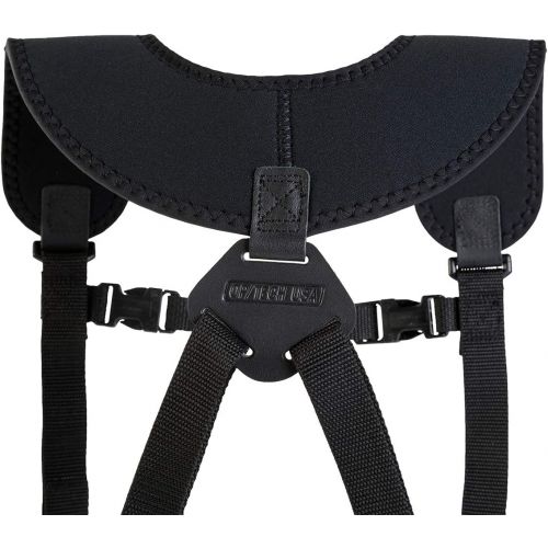  OP/TECH USA Dual Harness 3/8 X-Long - Interchangeable Camera Harness with Quick Disconnects and Control-Stretch Backing