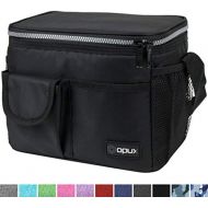[아마존베스트]OPUX Lunch Bag Insulated Lunch Box for Women, Men, Kids | Medium Leakproof Lunch Tote Bag for School, Work | Lunch Cooler with Shoulder Strap, Pocket | Fits 8 Cans (Black)