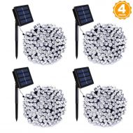 ORA Solar Powered 112 foot, 200 LED String Lights with Automatic On and Off for Outdoor and Indoor Use (4 Pack)