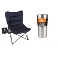 ORCA OZARK TRAIL Oversized Relax Plush Chair with Side Table, Blue Bundle 20-Ounce Double-Wall, Vacuum-Sealed Tumbler, Stainless Steel