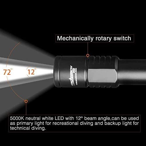  ORCATORCH D520 Taucher Taschenlampe 1000 Lumen wiederaufladbare Tauchleuchten